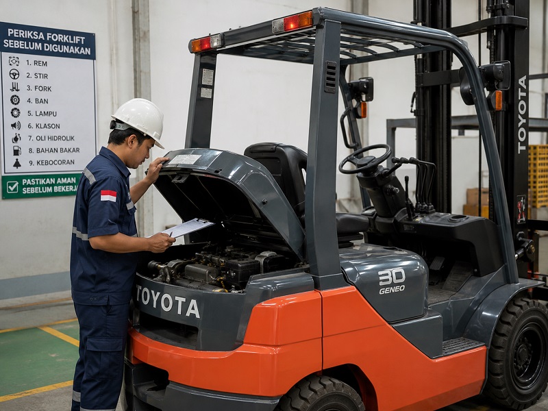 Checklist Harian Sebelum Mengoperasikan Forklift Toyota