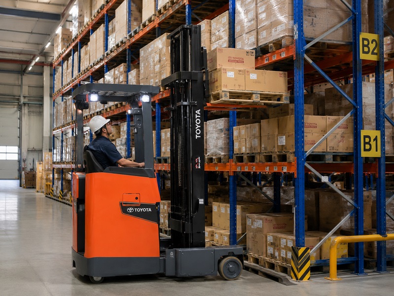 Reach Truck 2 Ton TOYOTA : Cocok untuk Lorong Sempit