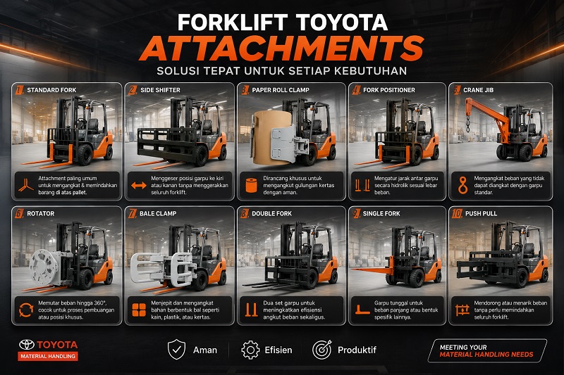 Forklift Toyota Paper Roll Clamp [Penjepit Gulungan Kertas]